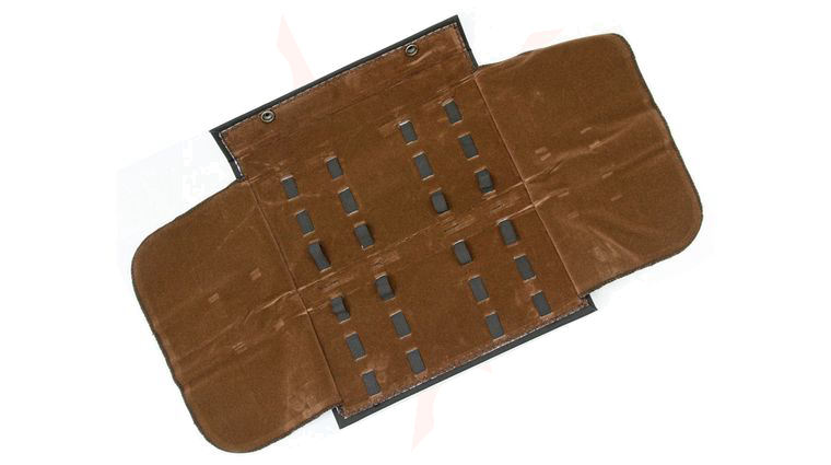 Carry All Heavy Duty Cordura Folding Knife Case, Fits 12 Knives, Brown Velvet Lining