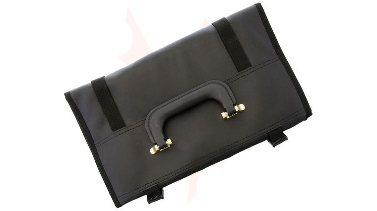 Carry All Black Synthetic Folding Knife Case, Fits 51 Knives, Red Felt Interior, Carry Handle