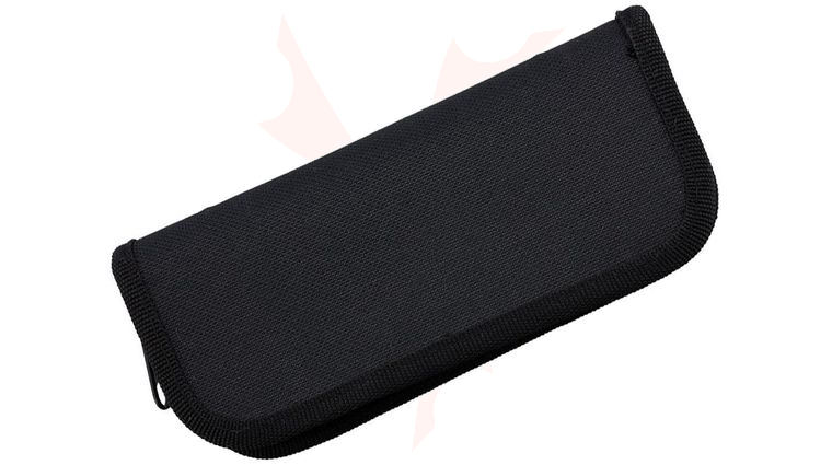 Carry All Heavy Duty Nylon Zipper Knife Two-Pocket Pouch, Black, Fits Two 6 inch Folding Knives