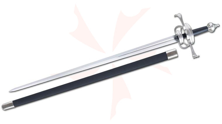 CAS Iberia Kingston Arms Spada Da Lato Side Sword 41 inch Overall, Leather Covered Scabbard