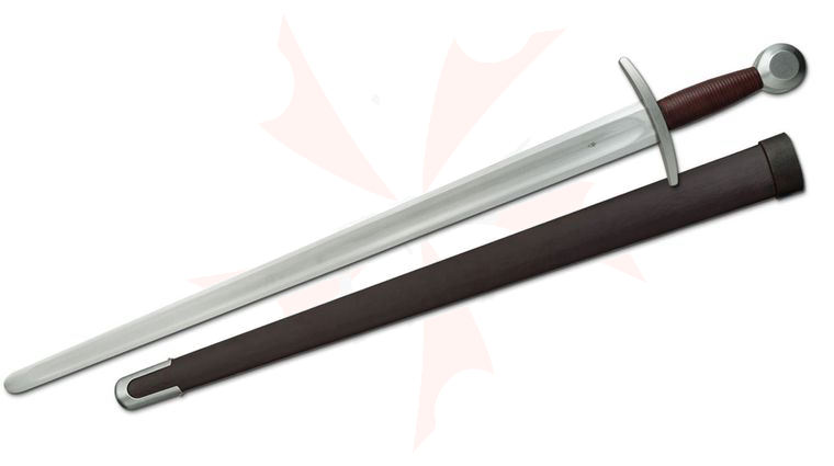 CAS Iberia Kingston Arms Tourney Arming Sword (Blunt) 37 inch Overall, Leather Wrapped Scabbard