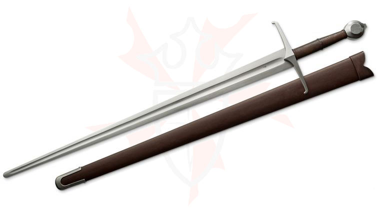 CAS Iberia Kingston Arms Tourney Hand-and-a-Half Knightly Sword (Blunt) 41.25 inch Overall, Wood Core Scabbard