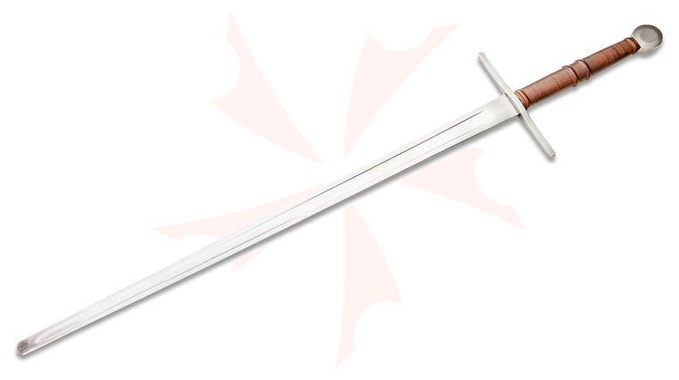 CAS Iberia Kingston Arms Atrim Design I-Beam Blunt Longsword Trainer 45 inch Overall,  Leather Covered Wood Scabbard