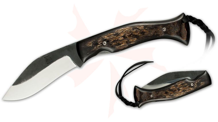 Citadel KC4028 Kukri Lock Folding Knife 3-7/8 inch N690Co Blade, Polished Horn Handles
