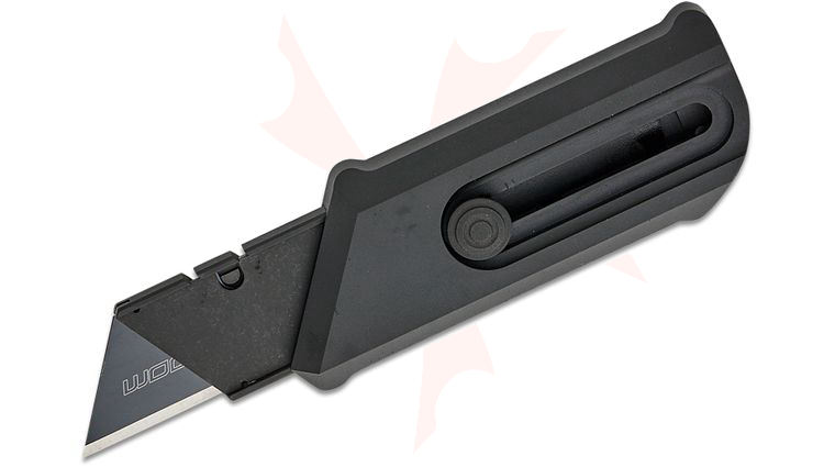 Chaves Knives CHUB Chaves Handy Utility Blade Blue Label Folding Slipper Knife, Black PVD Replaceable Razor Blade (1 inch Cutting Edge), Black Aluminum Handles