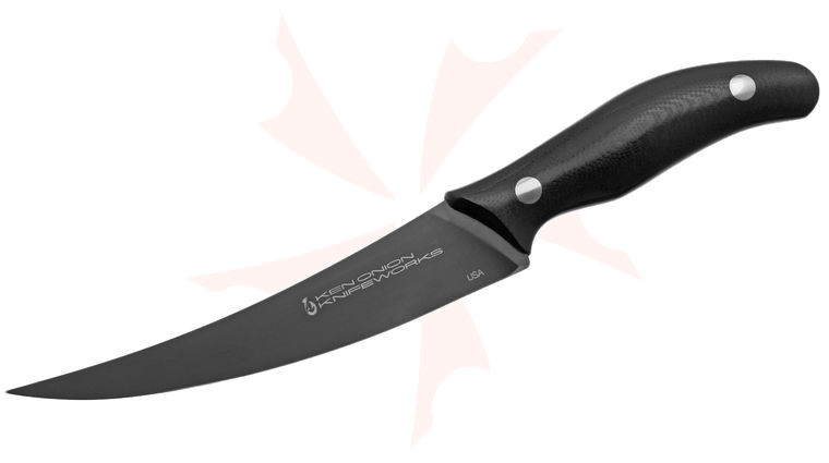 Ken Onion Knifeworks Special Edition 6 inch Hunting/Fishing/Skinning/Fillet Knife, Polished G10 Handles, Leather Sheath, KnifeCenter Exclusive