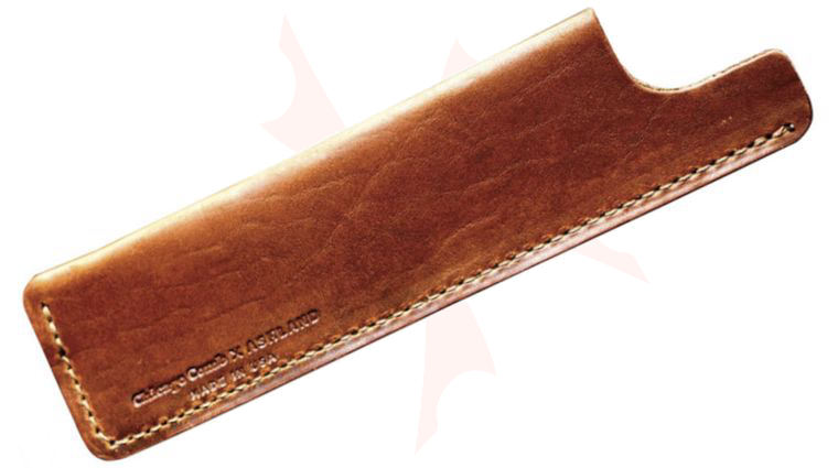 Chicago Comb English Tan Horween Leather Sheath, Regular Size