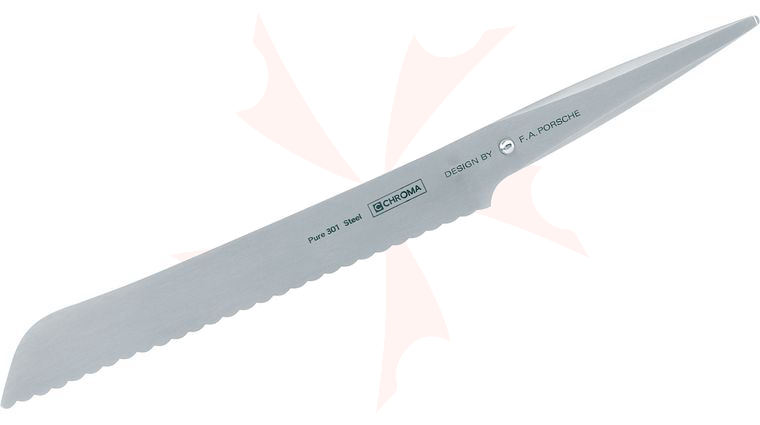 Chroma Cutlery F.A. Porsche Type 301 8-1/2 inch Bread Knife, Japanese 301 Stainless Steel