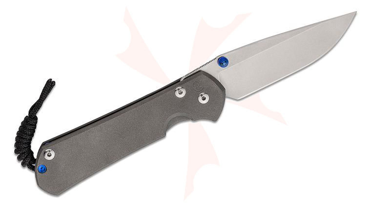 Chris Reeve Left Handed Large Sebenza 31 Folding Knife 3.61 inch CPM-MagnaCut Stonewashed Blade, Sandblasted Titanium Handles