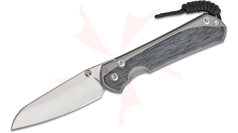 Chris Reeve Large Sebenza 31 Frame Lock Folding Knife 3.61 inch CPM-MagnaCut Stonewashed Insingo Blade, Glass Blasted Titanium Handles with Black Canvas Micarta Inlays