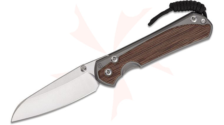 Chris Reeve Large Sebenza 31 Frame Lock Folding Knife 3.61 inch CPM-MagnaCut Stonewashed Insingo Blade, Glass Blasted Titanium Handles with Natural Canvas Micarta Inlays
