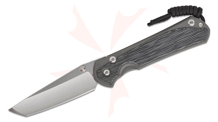 Chris Reeve Large Sebenza 31 Frame Lock Folding Knife 3.61 inch CPM-MagnaCut Stonewashed Tanto Blade, Sandblasted Titanium Handles with Black Canvas Micarta Inlays