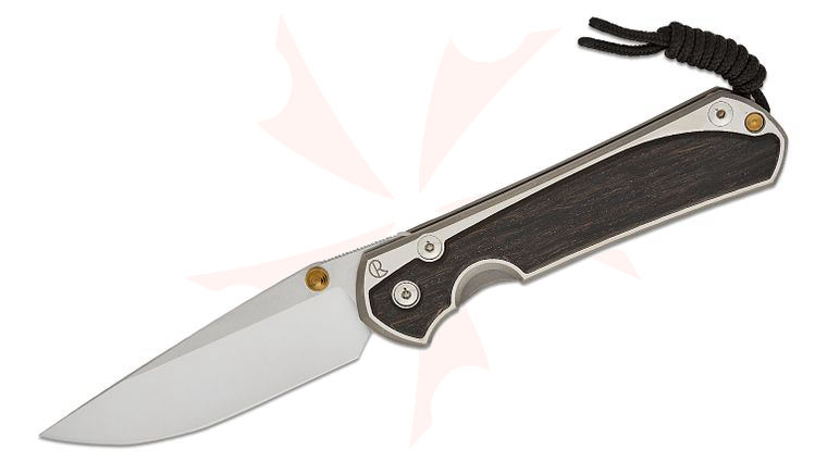 Chris Reeve Large Sebenza 31 Folding Knife 3.61 inch CPM-MagnaCut Satin Blade, Polished Titanium Handles with Bog Oak Inlays