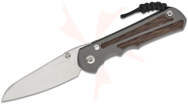 Chris Reeve Large Inkosi Insingo Folding Knife 3.6 inch CPM-MagnaCut Stonewashed Blade, Double Lugs, Glass Blasted Titanium Handles with Natural Micarta Inlays