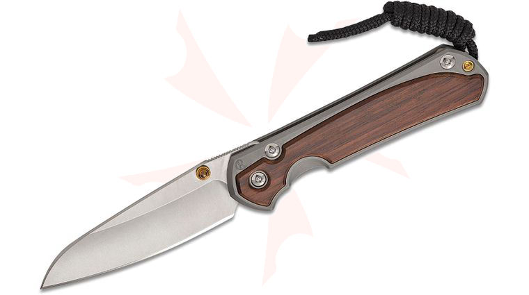 Chris Reeve Small Sebenza 31 Folding Knife 2.99 inch CPM-MagnaCut Stonewashed Insingo Blade, Glass Blasted Titanium Handles with Macassar Ebony Wood Inlays