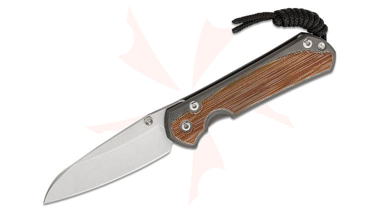 Chris Reeve Small Sebenza 31 Folding Knife 2.99 inch CPM-MagnaCut Stonewashed Insingo Blade, Sandblasted Titanium Handles with Natural Canvas Micarta Inlays
