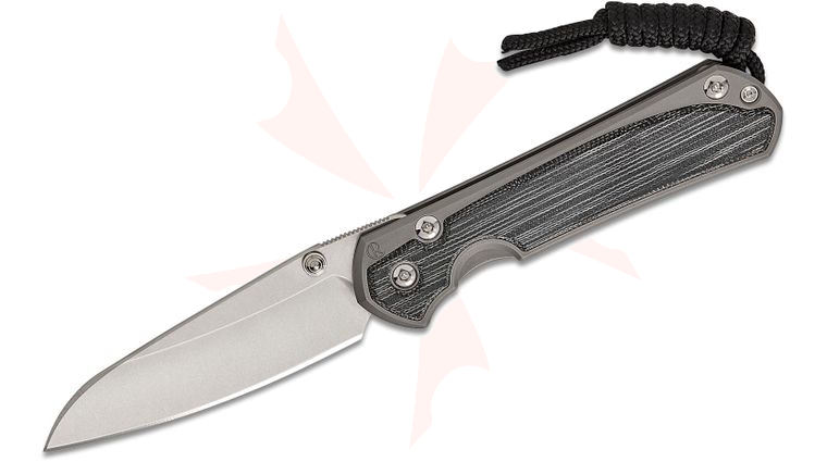 Chris Reeve Small Sebenza 31 Folding Knife 2.99 inch CPM-MagnaCut Stonewashed Insingo Blade, Glass Blasted Titanium Handles with Black Canvas Micarta Inlays