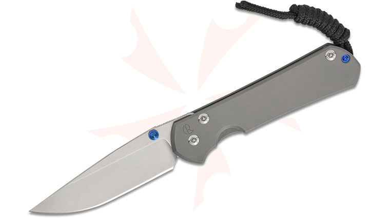 Chris Reeve Small Sebenza 31 Folding Knife 2.99 inch CPM-MagnaCut Stonewashed Drop Point Blade, Glass Blasted Titanium Handles