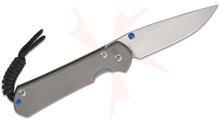 Chris Reeve Left Handed Small Sebenza 31 Frame Lock Folding Knife 2.99 inch CPM-MagnaCut Stonewashed Drop Point Blade, Glass Blasted Titanium Handles