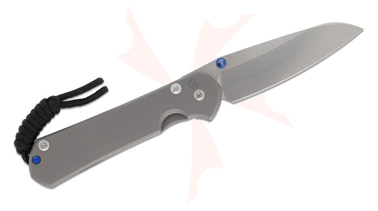Chris Reeve Left Handed Small Sebenza 31 Frame Lock Folding Knife 2.99 inch CPM-MagnaCut Stonewashed Insingo Blade, Glass Blasted Titanium Handles