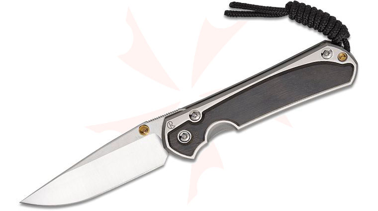 Chris Reeve Small Sebenza 31 Folding Knife 2.99 inch CPM-MagnaCut Satin Blade, Polished Titanium Handles with Bog Oak Wood Inlays