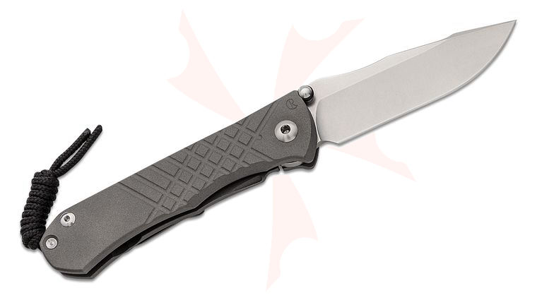 Chris Reeve Left Handed Umnumzaan Folding Knife 3.675 inch CPM-MagnaCut Stonewashed Blade, Milled Titanium Handles