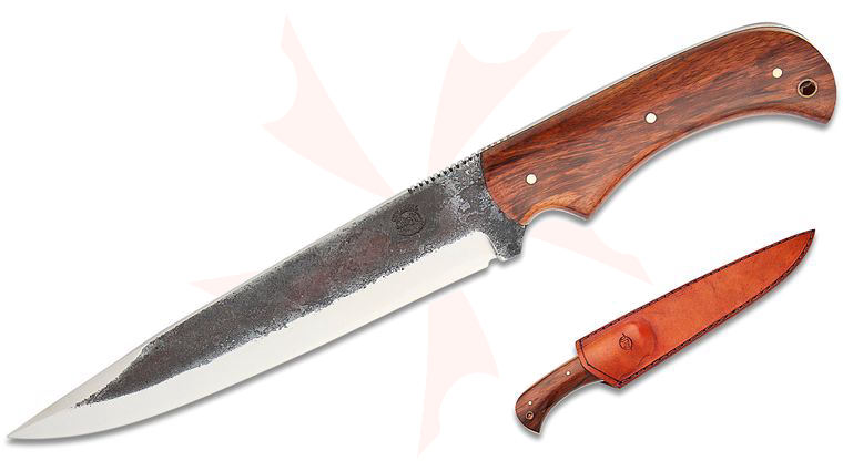 Citadel KC40503 Limited Edition Javelina Fixed Blade 7.25 inch DNH7 Hand Forged Blade, Rosewood Handle, Leather Sheath 