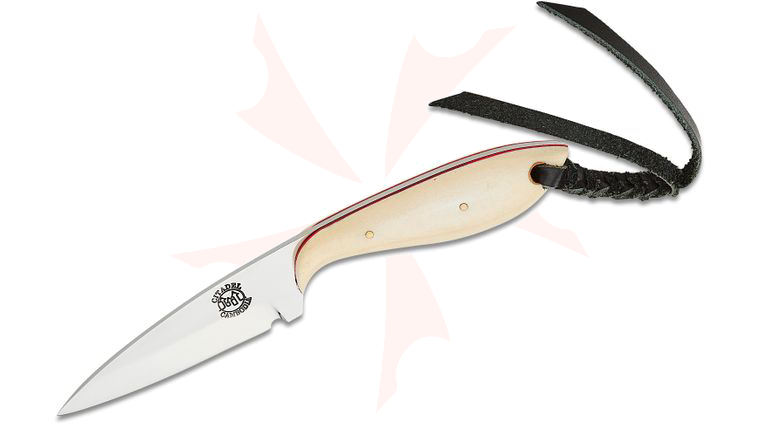 Citadel KC40542 Limited Edition Treychongva Fixed Blade 2.875 inch Bohler N690Co Blade, Bone Handle, Leather Sheath 