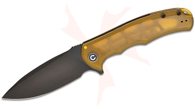 CIVIVI Knives C803M Praxis Flipper Knife 3.75 inch 9Cr18MoV Black Drop Point Blade, Bead Blasted Ultem Handles