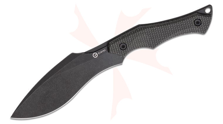 CIVIVI Knives Nathaneal Matlack Vaquita II Mini Fixed Blade Neck Knife 3.2 inch Nitro-V Black Stonewashed Kukri Blade, Dark Green Canvas Micarta Handles, Kydex Sheath