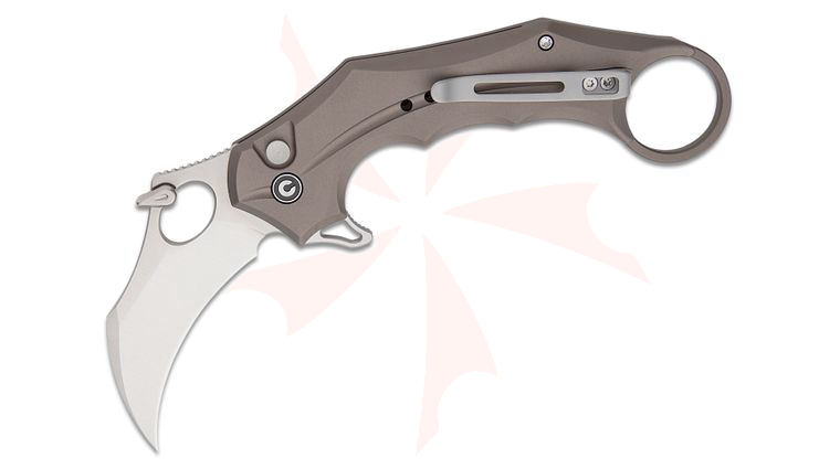CIVIVI Knives Incisor II Karambit Flipper Knife 2.02 inch Nitro-V Satin Hawkbill Blade, Gray Aluminum Handles
