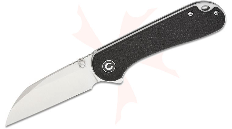 CIVIVI Knives Elementum Liner Lock Flipper Knife 2.97 inch Nitro-V Satin Wharncliffe Blade, Black Canvas Micarta Handles