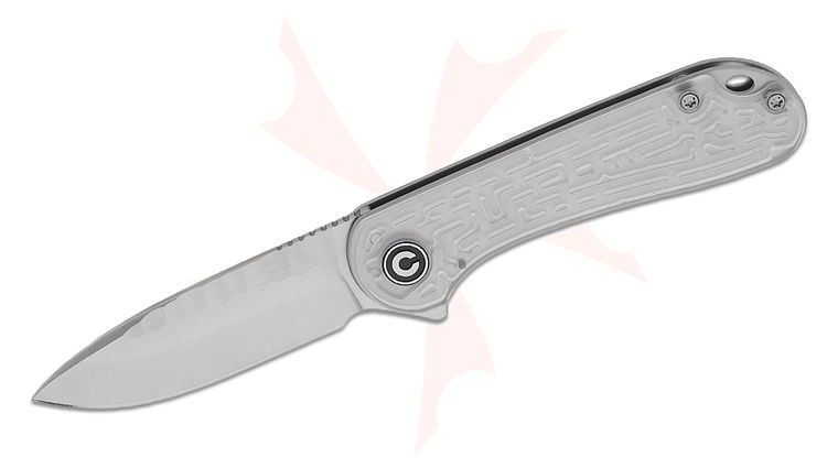 CIVIVI Knives Elementum Liner Lock Flipper Knife 2.96 inch Nitro-V Satin Drop Point Blade with Rock-Grind Pattern, Polished Lexan Handles with CNC-Machined Maze Pattern and Ceramic Ball Inside