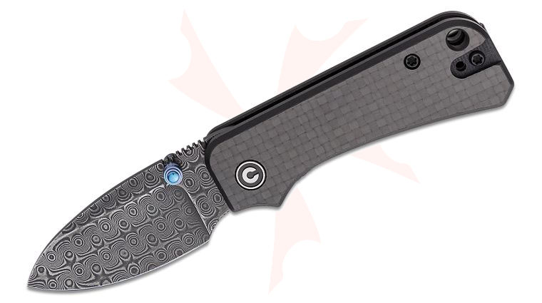 CIVIVI Knives C19068S-DS1 Ben Petersen Baby Banter Folding Knife 2.34 inch Damascus Blade, Black G10/Carbon Fiber Handles