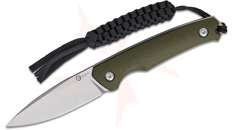 CIVIVI Knives Altus Fixed Blade Knife 2.99 inch 14C28N Stonewashed Drop Point Blade, OD Green G10 Handles, Kydex Sheath