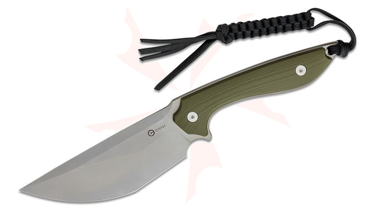 CIVIVI Knives TuffKnives Concept 22 Fixed Blade Knife 4.8 inch D2 Bead Blasted Modified Tanto, Contoured OD Green G10 Handles, Kydex Sheath