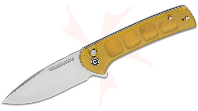 CIVIVI Knives Conspirator Flipper Knife 3.48 inch Nitro-V Satin Drop Point Blade, Polished Ultem Handles