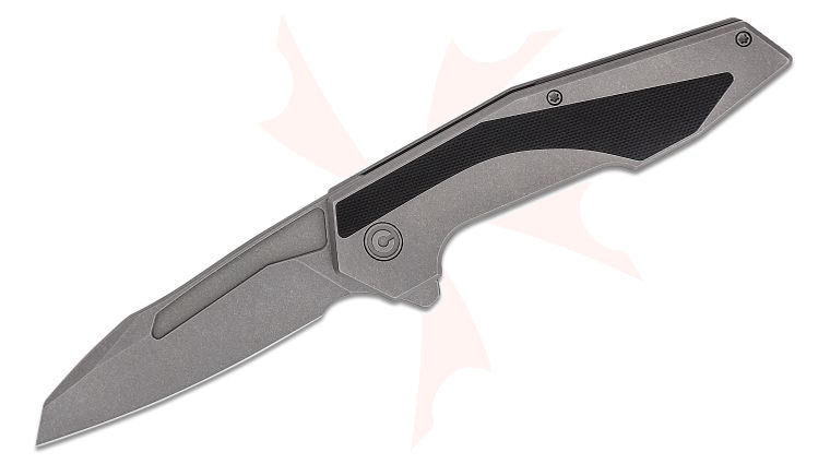 CIVIVI Knives GTC Hypersonic Flipper Knife 3.7 inch 14C28N Stonewashed Reverse Tanto Blade, Stainless Steel Handles with Black G10 Inlays