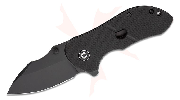 CIVIVI Knives Peter Carey Gordo Flipper Knife 2.51 inch D2 Black Stonewashed Drop Point Blade, Black G10 Handles