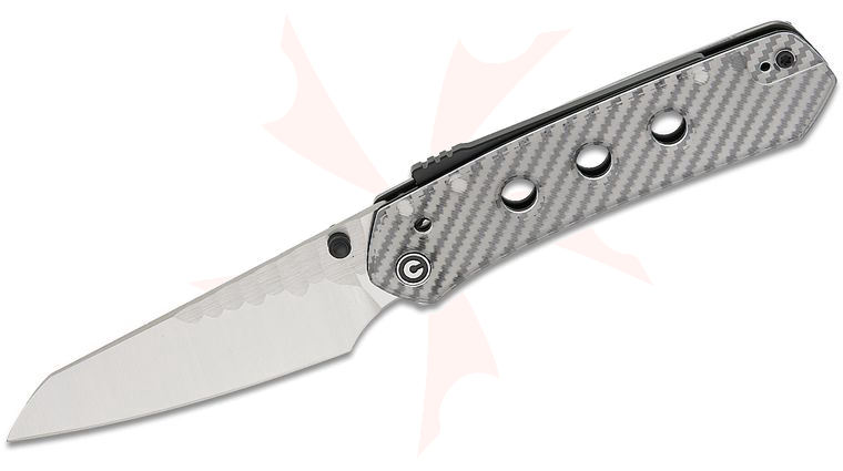 CIVIVI Knives Snecx Vision FG Superlock Folding Knife 3.54 inch Nitro-V Satin Reverse Tanto Blade with Rock-Grind Pattern, Polished Lexan Handles