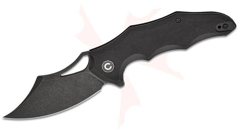 CIVIVI Knives Chiro Liner Lock Flipper Knife 3.1 inch 14C28N Black Stonewashed Clip Point Blade, Milled Black G10 Handles