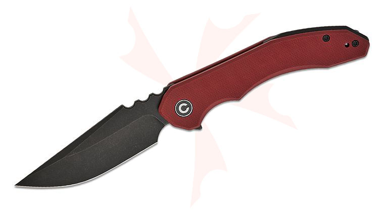 CIVIVI Knives Bryan Montalvo Bluetick Nested Liner Lock Flipper Knife 3.47 inch 14C28N Black Stonewashed Drop Point Blade, Milled Burgundy G10 Handles