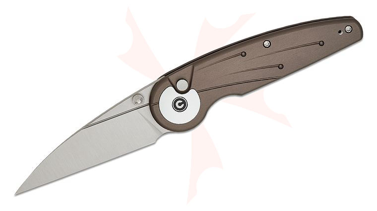 CIVIVI Knives Starflare Button Lock Folding Knife 3.3 inch Nitro-V Satin Wharncliffe Blade, Milled Gray Aluminum Handles