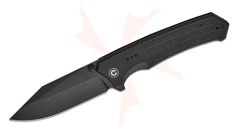 CIVIVI Knives Tacticorix Liner Lock Flipper Knife 3.7 inch Nitro-V Black Stonewashed Clip Point Blade, Milled Black G10 Handles, Reversible Clip