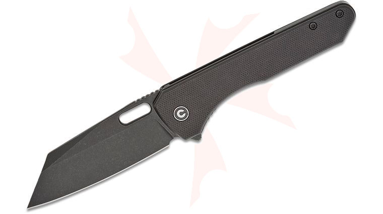 CIVIVI Knives Matthew Wehrwein Nugz Liner Lock Flipper Knife 3.17 inch 14C28N Black Stonewashed Reverse Tanto Blade, Black G10 Handles