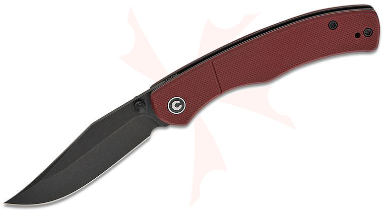 CIVIVI Knives Taylor Martin Clingman Liner Lock Front Flipper Knife 2.99 inch Nitro-V Black Stonewashed Clip Point Blade, Burgundy G10 Handles, Reversible Clip