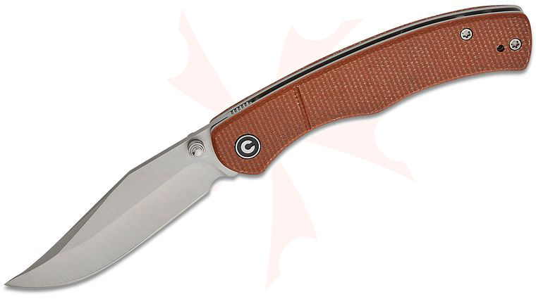 CIVIVI Knives Taylor Martin Clingman Liner Lock Front Flipper Knife 2.99 inch Nitro-V Satin Clip Point Blade, Natural Canvas Micarta Handles, Reversible Clip