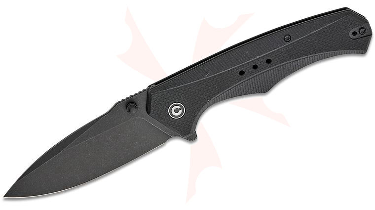 CIVIVI Knives Photonix Liner Lock Flipper Knife 3.7 inch 14C28N Black Stonewashed Drop Point Blade, Coarse Black G10 Handles, Reversible Clip