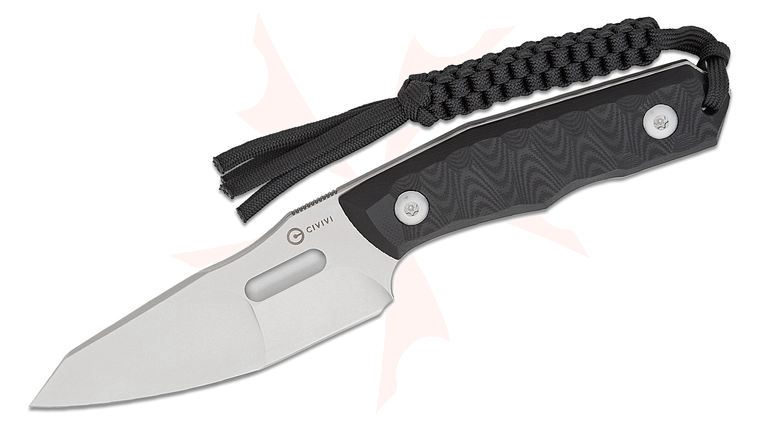 CIVIVI Knives PG Knives Propugnator Fixed Blade Knife 4.15 inch D2 Stonewashed Reverse Tanto Blade, Milled Black G10 Handles, Kydex Sheath