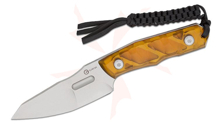 CIVIVI Knives PG Knives Propugnator Fixed Blade Knife 4.15 inch D2 Stonewashed Reverse Tanto Blade, Milled Ultem Handles, Kydex Sheath